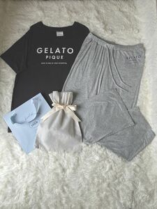 ジェラピケ　gelato pique パジャマ ルームウェア 上下セット 半袖　長ズボン　ショッパー付き