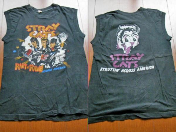 ネオ・ビンテージ☆１９８３’ｓ　ストレイキャッツ　STRAYCATS　Ｔシャツ　ブライアンセッツァー　ロカビリー　ロックT