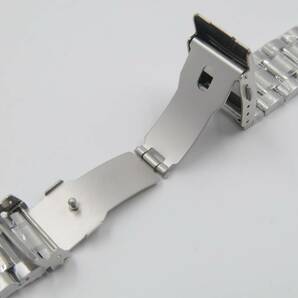 時計ベルト 20mm シルバー 弓カン 無垢 ステンレス プッシュ式の画像2