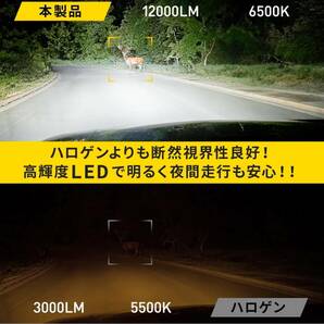 H4 LED ヘッドライト 高輝度 白 24000LM 6000K IP65防水等級 ロービーム ハイビーム Hi/Lo ホワイト 12V 24V DC9-32 2個の画像8