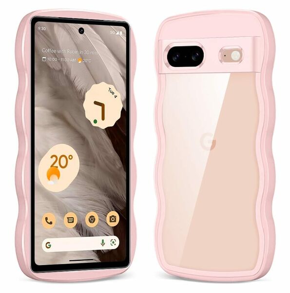 【数量限定】(ピンク) ワイヤレス充電対応 スマホケース Pixel8 落下防止 おしゃれ レンズ保護 TPU 耐衝撃 軽量 薄型