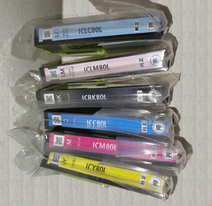 エプソン EPSON 純正インク ICM80L ICY80L ICBK80L ICC80L ICLM80L ICLC80L 計6個 6本（IC6CL80L 6色パックのバラ)