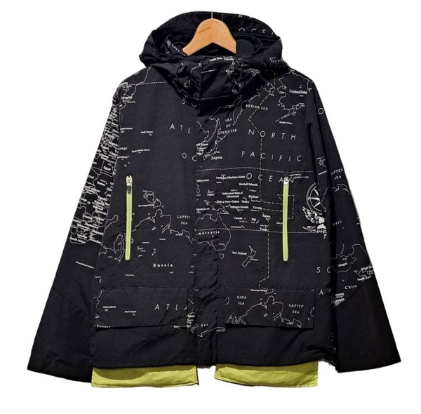 whiz limited MAP MOUNTAIN JACKET ウィズ マップ 地図柄 マウンテンパーカー ジャケット 黒 L パーカー