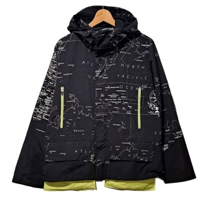 whiz limited MAP MOUNTAIN JACKET ウィズ マップ 地図柄 マウンテンパーカー ジャケット 黒 L パーカー