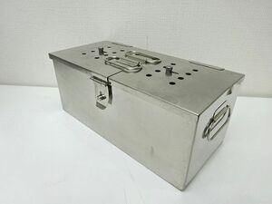 ①ステンレス 角型カスト 滅菌 消毒 脱脂綿 小物入れ 衛生用品 角型 中古 医療