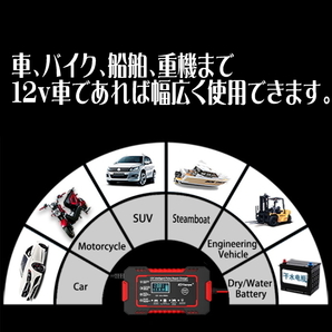 I 急速バッテリー充電器 12V車コンパクト充電器レッド 大型車から軽自動車やバイクや重機まで対応 高性能で簡単操作でバッテリーを急速充電の画像6