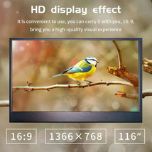 I11.6インチLEDモニター HDMI外付けモニター USBC増設モニター パソコンHDMIディスプレイ1366x768 ゲーム機やスマホやタブレットのモニター_画像3