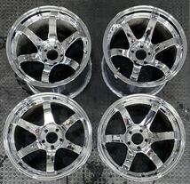 SHOGUN アルミホイール 18インチ 10.5J 114.3 4本 クロームメッキ コンケーブ 逆反り 逆ゾリ ショーグン TE37_画像1