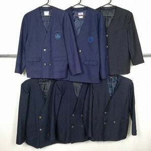 メンズ イートン 無地 紺 表に刺繍有 1円 中古 制服 学生服 大分西中学 セット 詰合わせ 39CS-556 DFの画像1