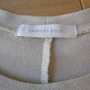 AMERICAN HOLIC コットン100% ラウンドネック ゆったり フレンチスリーブカットソーチュニック 美品♪ ストレスフリー(^^♪ の画像4