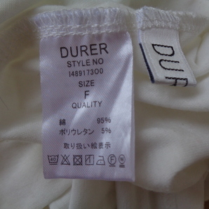 DURER コットン 前タックデザイン ゆったりカットソー 白 バックも可愛い♪ 後ろ長め♪ フリー 無敵の白トップス(^^♪ 美品♪の画像6