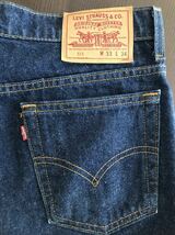 ヴィンテージオリジナルデッドストック90's希少モデルLevi's515 RELAXED FIT STRAIGHT REGリーバイスストレートデニムボタン裏501USA製W33_画像4