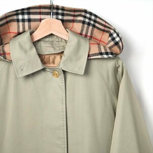 90s ビンテージ Burberry's バーバリー 一枚袖 バルマカーンコート フード付き インバーテッドプリーツ 8