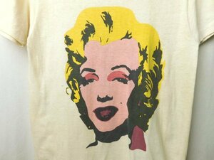 50s60s70s ビンテージ Tシャツ マリリンモンロー 染み込みプリント アイボリー 白