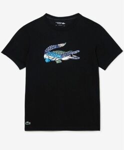 新品　送料無料　ラコステ 『コラージュワニロゴクルーネックTシャツ』　ブラック　サイズ3（Mサイズ） 