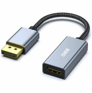 BENFEI DisplayPort（ディスプレイポート） - HDMI 変換ケーブル、最大4K＠30Hzまでの解像度に対応 アルミシェル、ナイロンブレイド