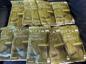アラクスPITTA MASK ピッタマスク レギュラーサイズ外袋未開封カーキ3枚入り×10袋合計30枚