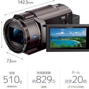 4K ビデオカメラ Handycam FDR-AX45A(2022年モデル) ブロンズブラウン 内蔵メモリー64GB 光学ズーム20倍 空間光学手ブレ補正の画像2