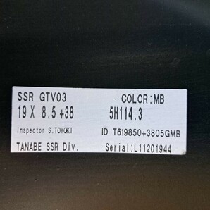 【美品】タナベ SSR GTV03 ホイール 4本 19インチ 8.5J 114.3 スバル WRX STI S4 GRヤリス ランエボ ブレンボ クラウン アルファードの画像10