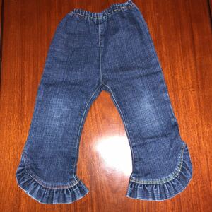  Boo Foo Woo back a Ray BACK ALLEY Denim pants G bread 90. used for girl frill Rainbow stitch 
