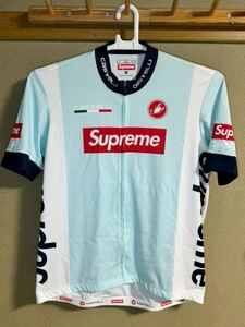 送料無料 Lサイズ Supreme x Castelli サイクリングジャージ ライトブルー エルサルバドル製 シュプリーム カステリ 半袖 cycling jersey