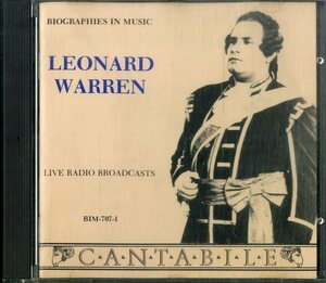 D00154022/CD/Leonard Warren「Live Radio Broadcasts」