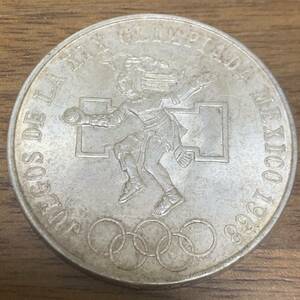 1968年 オリンピック記念硬貨 メキシコオリンピック 25ペソ 銀貨 シルバー　22.54ｇ 美品 こ103