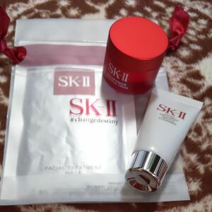 SK-II スキンパワーアドバンストクリーム、マスク、クレンザー3点セット＋おまけのピンバッジどちらかおひとつ