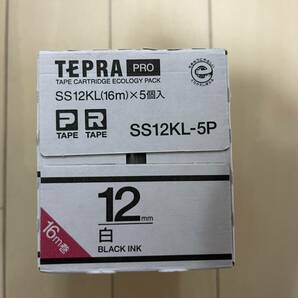 【送料無料・未開封品】キングジム テプラ PRO テープカートリッジ ロングタイプ 12mm 白/黒文字 SS12KL-5P 1パック(5個) の画像4