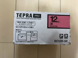 [ free shipping * unopened goods ] King Jim Tepra PRO tape cartridge 12mm red / black character SC12R-5P 1 pack (5 piece )