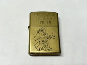 Zippo Zippo - oil lighter VIETNAM Vietnam 68-69 Mickey Gold color smoking . smoking goods Vintage Junk put on fire not yet verification 