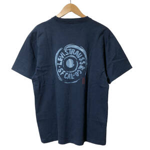 Levi's リーバイス Tシャツ バックプリント ロゴ L ネイビー 00s メンズ A24