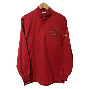 adabat アダバット ハーフジップシャツ 長袖 刺繍 48 赤 ゴルフウェア メンズ A28