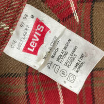 90s Levi's リーバイス ヘビー ネルシャツ チェック 長袖 M 赤 茶 厚手 ヴィンテージ 60523-6687 メンズ A12_画像8