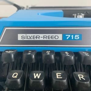 【美品】SILVER REED シルバーリード 715 タイプライター 昭和レトロ アンティーク レトロ ブルーの画像3