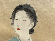 【真作木版画】③鏑木清方『A Young Woman in Autumn』1938年 JAPAN TODAY＆TOMORROW大阪毎日新聞 英文解説付き 手摺木版画 日本画_画像3