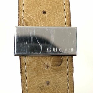 【稼働品】GUCCI グッチ 7700M 0055407 時計 クオーツ デイト 純正レザーベルト 電池交換済み の画像9