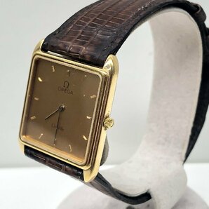 【動作未確認品】オメガ OMEGA デヴィル 191.0211 クオーツ ゴールド 純正ベルト 不動 ジャンクの画像2