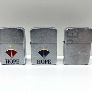 2【未使用】ホープ HOPE ZIPPO ジッポ オイルライター 3個 セット 喫煙具 喫煙グッズ  コレクション 本体のみ 火花確認済みの画像1