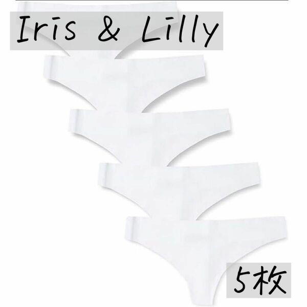 Iiris & Lilly Tバック ショーツ レディース M ホワイト　5P