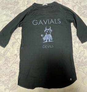 GAVIAL 7部袖カットソー DEVILs ブラック　Sサイズ　　7部Tシャツ　中村達也