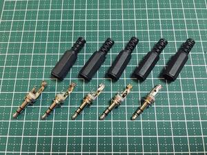 [ new goods ]3.5mm stereo Mini plug 5 piece set cable original work * for repair ._ Mini plug 3.5mm stereo x5_[ pursuit equipped ]