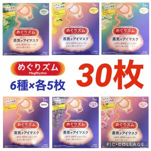 ★【6種×各5枚 計30枚 】★めぐりズム蒸気でホットアイマスク