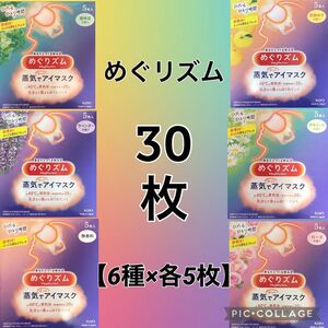 ★【6種×各5枚 計30枚 】★めぐりズム蒸気でホットアイマスク