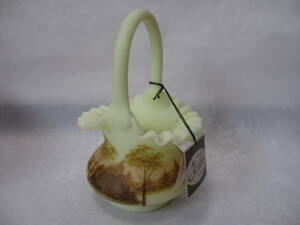 Art hand Auction Fenton Glass Basket Handmade Interior Figurine, Craft, glass, craft glass