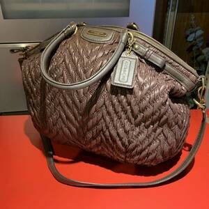 COACH コーチ ショルダーバッグ ハンドバッグ ベルト付き 2way レディース ブラウン F18634