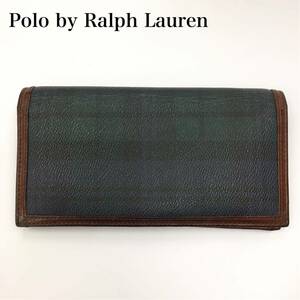 Polo by Ralph Lauren ポロバイラルフローレン ロングウォレット PVC長財布 革レザー ブラックウォッチ メンズ 紳士小物