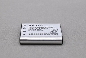 #0175bc ** [ free shipping ] used [DB-80]RICOH Ricoh battery battery **
