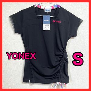 新品 ヨネックス S レディース ゲームシャツ シャツ ウェア 半袖 YONEX シャツ ブラック 黒 バドミントン フィット