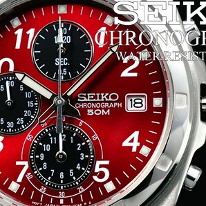 1円～ 1スタ セイコー 正規品 海外モデル SEIKO 逆輸入 ワインレッド 新品 1/20秒 高速クロノグラフ 腕時計 メンズ激レア入手困難 50m防水の画像8